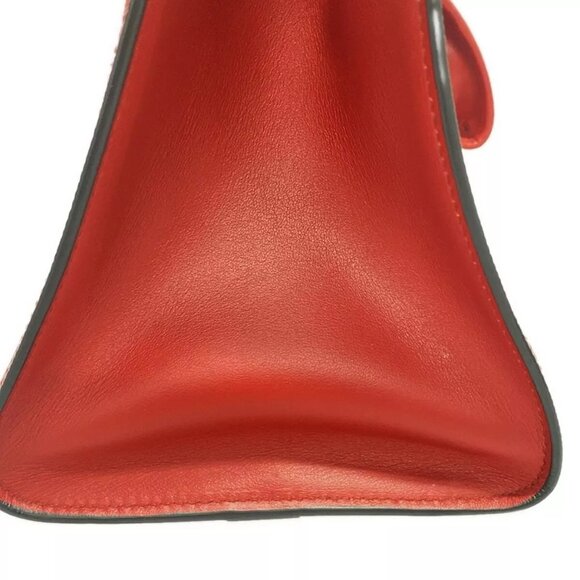 100% Authentic PRADA Monochrome Bag Red Saffiano Leather Handbag - Picture 7 of 14